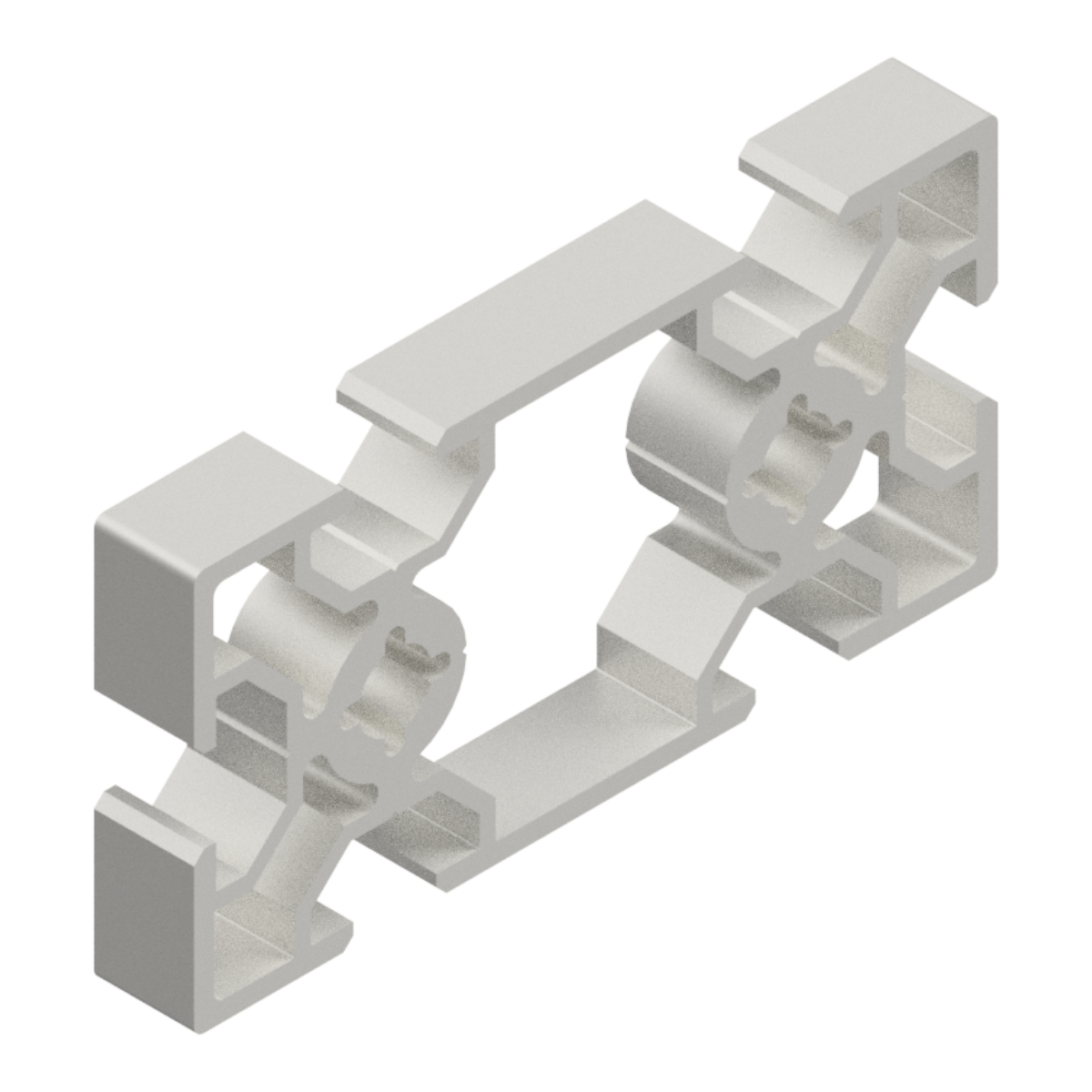 Profilo In Alluminio 40x80 Mm, Lunghezza 460 Mm | Leggero, 2 Scanalature Nascoste Tipo I, Scanalatura 8 | Anodizzato Argento | Per Costruzioni E Fai Da Te