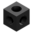 Cubo per Profili 20X20 Anodizzato nero